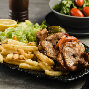 Κοντοσούβλι κοτόπουλο μερίδα